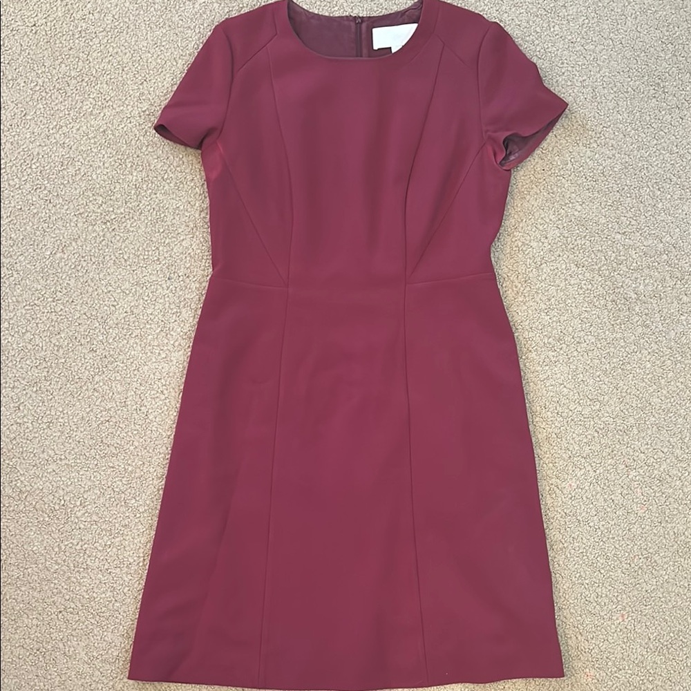 Elegant Boss Burgundy Short Sleeve Dress